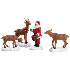 Lemax Santa Feeds Reindeer - Figurine Set