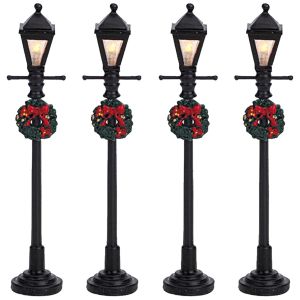 Lemax Gas Lantern Street Lamp (Set Of 4) - Lighted Accessory