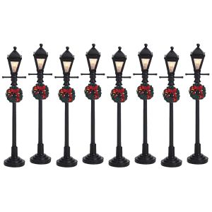 Lemax Gas Lantern Street Lamp (Set of 8) - Lighted Accessory