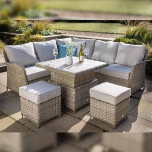 Hartman Eton Square Casual Dining Set with Adjustable Table (High Position)