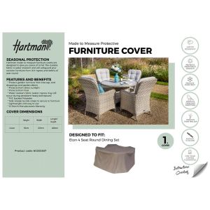 Hartman Eton 4 Seat Round Dining Set Protective Outdoor Furniture Cover