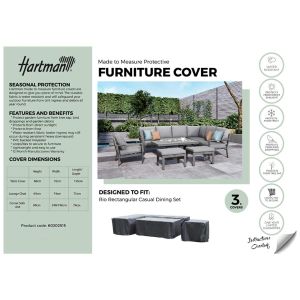 Hartman Rio Rectangular Casual Dining Set Protective Outdoor Furniture Cover 