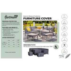 Hartman Rio Square Casual Dining Set with Adjustable Table Protective Outdoor Furniture Cover