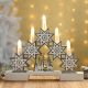 30cm Wooden Snowflake Star & Reindeer Candle Bridge Arch