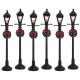 Lemax Gas Lantern Street Lamp (Set of 6) - Lighted Accessory
