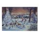 Lit Magical Village Illuminated Wall Art - Fibre Optic Tapestry - 145cm x 100cm