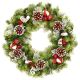 Red & White Dressed Artificial Christmas Wreath