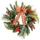 Red & Green Dressed Tartan Artificial Christmas Wreath