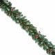 Snow Tipped Artificial Christmas Garland with Red Berries and Cones - 1.8m
