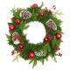 Red Bauble Artificial Christmas Wreath with Pinecones - 50cm