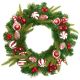 Candy Cane Artificial Christmas Wreath with Baubles and Berries - 50cm