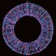 White Double Frame Wreath with Rainbow LED's - 45cm