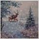 Lit Deer family  Canvas Scene - LED Canvas Print - 40 x 40cm