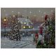 Lit Festive Robin Scene - LED Canvas Print - 40 x 30cm