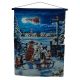 Lit Winter Dogs and Cats Watching Santa Illuminated Wall Art - Fibre Optic Tapestry - 40cm x 60cm