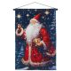 Fibre Optic Lit Christmas Tapestry - Santa and the Stars