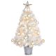 White Fibre Optic Christmas Tree with Snowflakes - 4ft