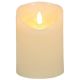 Cream Battery LED Flickabrights Candle with Timer - 13cm x 9cm