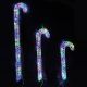 Premier Set of 3 Multicoloured Lit Soft Acrylic Candy Canes 45 - 60 - 90 cm