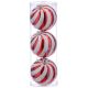 15cm Red & White Striped Shatterproof Baubles (Pack of 3)