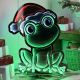 Infinity Christmas Frog With Santa Hat Light