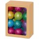 Pack of 24 x 3cm Rainbow Glitter Christmas Baubles