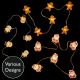 Set of 20 Christmas Character String Lights with Warm White LEDs - Design Options