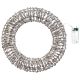 Silver GlitterTwist Wreath with White LEDs - 30cm