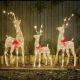 Gold GlitterTwist Reindeer with Warm White LEDs - Size Options