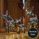Lit Sparkly Rattan Reindeer with Warm White LEDs - Size Options