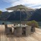 Barcelona Rectangular 6 Seat Dining Table & Chair Set with Parasol
