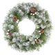 Snow Tipped Artificial Christmas Wreath with White Berries & Cones