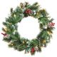 Pre-Lit New Jersey Artificial Christmas Wreath with Warm White LEDs - 50cm
