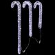 Premier Set of 3 White Lit Soft Acrylic Candy Canes 45 - 60 - 90 cm
