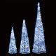 Premier Set of 3 White Lit Soft Acrylic Pyramids 45 - 60 - 90 cm