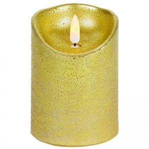 Gold Battery LED Flickabrights Candle with Timer - 13cm x 9cm