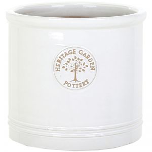 Heritage White Cylinder Pot Planter