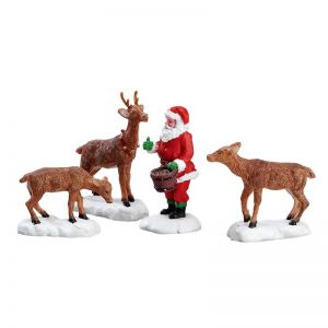 Lemax 'Santa Feeds Reindeer' Figurine Set