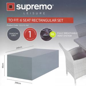 Supremo 6 Seat Rectangular Set All Weather Furniture Cover