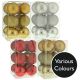 6cm Multi Finish Shatterproof Baubles (Pack of 12) - Colour Choice