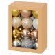 Pack of 24 x 3cm Multi Finish Decorated Metallic Glitter Christmas Baubles