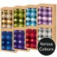 Pack of 24 x 6cm Multi Finish Shatterproof Christmas Baubles - Colour Choice