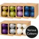 Pack of 8 x 8cm Glitter Ball Christmas Baubles - Colour Choice