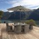 Barcelona Rectangular 6 Seat Dining Table & Chair Set with Parasol