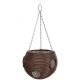 Rattan Effect 23cm Brown Hanging Ball
