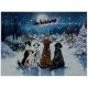 Lit Dog Christmas Scene - LED Canvas Print - 40 x 30cm