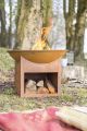 Fasa Oxidised Firepit with Log Store
