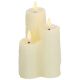 Cream Battery LED Melted Edge Flickabrights Candles with Timer - 5pc