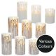 Woodland Printed Battery LED Flickabrights Glass Candles with Timer - Design Colour Choice