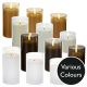 Battery LED Flickabrights Wide Glass Cup Candles with Timer - Glass colour choice